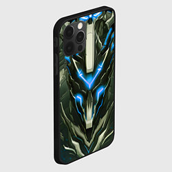 Чехол для iPhone 12 Pro Max Синяя кибер броня, цвет: 3D-черный — фото 2