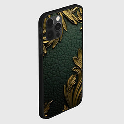 Чехол для iPhone 12 Pro Max Позолоченная текстура узоры, цвет: 3D-черный — фото 2