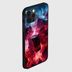 Чехол для iPhone 12 Pro Max Кубы в красном и фиолетовом дыме, цвет: 3D-черный — фото 2