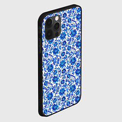 Чехол для iPhone 12 Pro Max Гжель классика, цвет: 3D-черный — фото 2