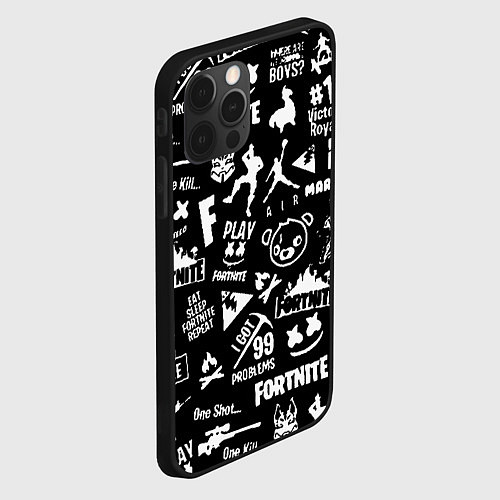 Чехол iPhone 12 Pro Max Fortnite alllogo black / 3D-Черный – фото 2