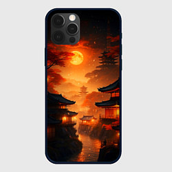 Чехол для iPhone 12 Pro Max Мрачная япония - пейзаж, цвет: 3D-черный