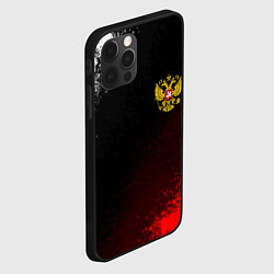 Чехол для iPhone 12 Pro Max Герб РФ краски империи, цвет: 3D-черный — фото 2