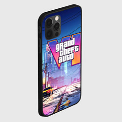 Чехол для iPhone 12 Pro Max GTA 6 неоновый город, цвет: 3D-черный — фото 2