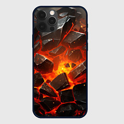 Чехол для iPhone 12 Pro Max Летящие черные камни после взрыва, цвет: 3D-черный