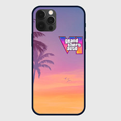 Чехол для iPhone 12 Pro Max Gta 6 пальмы и птицы, цвет: 3D-черный