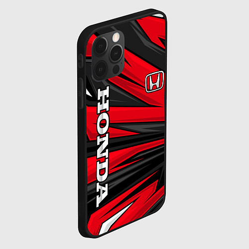Чехол iPhone 12 Pro Max Red sport - honda / 3D-Черный – фото 2