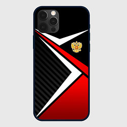 Чехол для iPhone 12 Pro Max Russia - black and red, цвет: 3D-черный