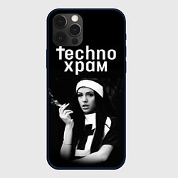 Чехол для iPhone 12 Pro Max Techno храм монашка с сигаретой, цвет: 3D-черный