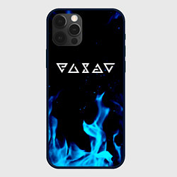 Чехол для iPhone 12 Pro Max Ведьмак лого огонь, цвет: 3D-черный
