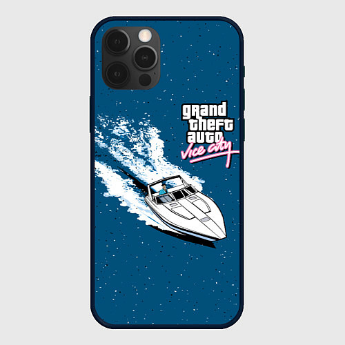 Чехол iPhone 12 Pro Max Grand Theft Auto - Vice City / 3D-Черный – фото 1