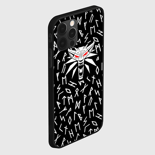 Чехол iPhone 12 Pro Max The Witcher символы / 3D-Черный – фото 2