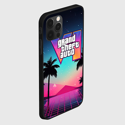 Чехол iPhone 12 Pro Max GTA 6 summer abstract / 3D-Черный – фото 2