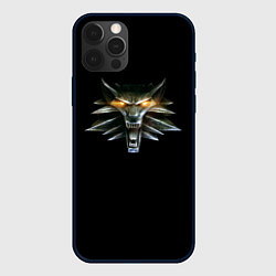 Чехол для iPhone 12 Pro Max Ведьмак логотип, цвет: 3D-черный
