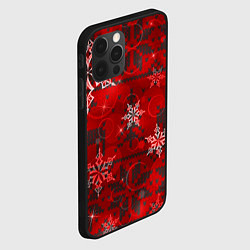 Чехол для iPhone 12 Pro Max Рождественские узоры снежинки, цвет: 3D-черный — фото 2