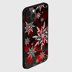 Чехол для iPhone 12 Pro Max Рождественские снежинки, цвет: 3D-черный — фото 2