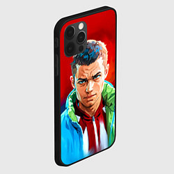 Чехол для iPhone 12 Pro Max Слово пацана в стиле аниме - мазки краски, цвет: 3D-черный — фото 2