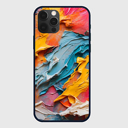 Чехол для iPhone 12 Pro Max Абстрактная живопись акрилом, цвет: 3D-черный