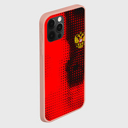 Чехол для iPhone 12 Pro Max Россия герб спорт краски, цвет: 3D-светло-розовый — фото 2
