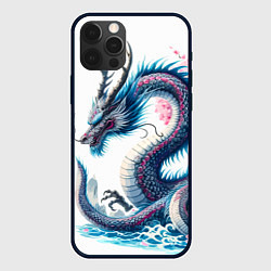 Чехол для iPhone 12 Pro Max Японский акварельный дракон - ирезуми, цвет: 3D-черный