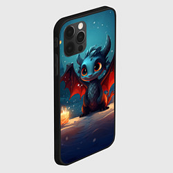 Чехол для iPhone 12 Pro Max Синий загадочный дракон, цвет: 3D-черный — фото 2