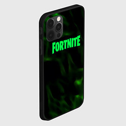 Чехол для iPhone 12 Pro Max Fortnite языки пламени зелёный, цвет: 3D-черный — фото 2