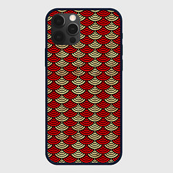 Чехол для iPhone 12 Pro Max Золотая и красная чешуя, цвет: 3D-черный