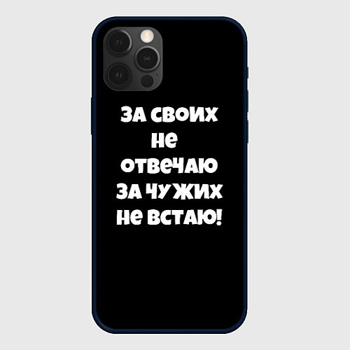 Чехол iPhone 12 Pro Max За своих не отвечаю / 3D-Черный – фото 1