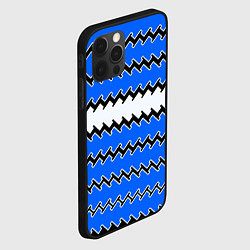Чехол для iPhone 12 Pro Max Синие и белые полосы, цвет: 3D-черный — фото 2