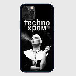 Чехол для iPhone 12 Pro Max Techno храм монашка модель позирует, цвет: 3D-черный