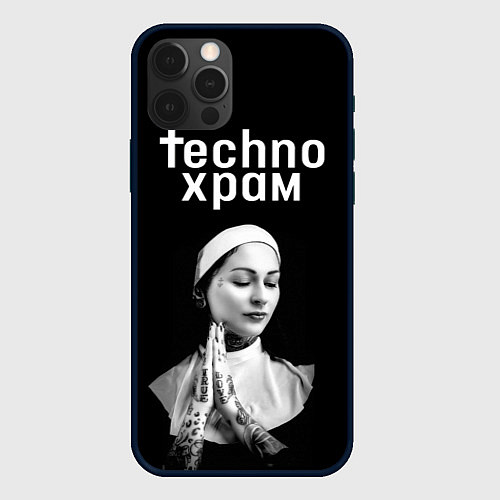 Чехол iPhone 12 Pro Max Techno храм монашка в татуировках / 3D-Черный – фото 1