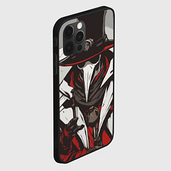Чехол для iPhone 12 Pro Max Красный чумной доктор, цвет: 3D-черный — фото 2