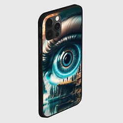 Чехол для iPhone 12 Pro Max Сюрреалистический глаз и пейзаж, цвет: 3D-черный — фото 2