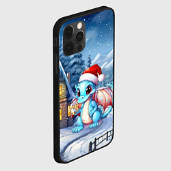 Чехол для iPhone 12 Pro Max Синий маленький дракон, цвет: 3D-черный — фото 2