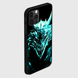 Чехол для iPhone 12 Pro Max Стальной голубой кибер-дракон, цвет: 3D-черный — фото 2