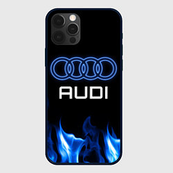 Чехол для iPhone 12 Pro Max Audi neon art, цвет: 3D-черный