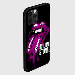 Чехол для iPhone 12 Pro Max The Rolling Stones - lips, цвет: 3D-черный — фото 2