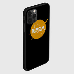 Чехол для iPhone 12 Pro Max NASA yellow logo, цвет: 3D-черный — фото 2
