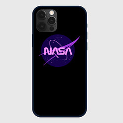 Чехол для iPhone 12 Pro Max NASA neon space, цвет: 3D-черный