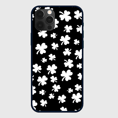 Чехол iPhone 12 Pro Max Black clover pattern anime / 3D-Черный – фото 1