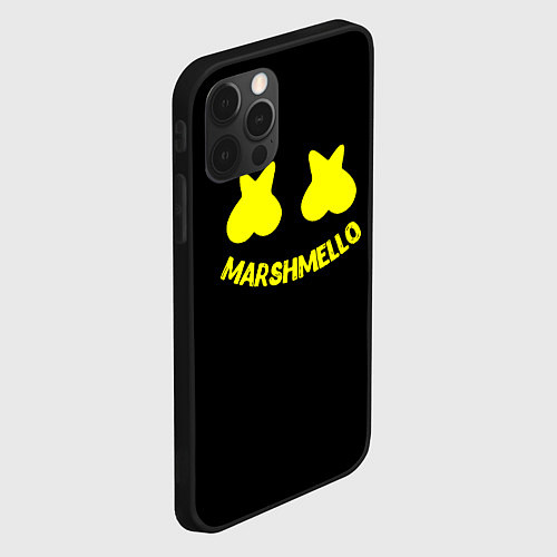 Чехол iPhone 12 Pro Max Christopher Comstock yellow logo / 3D-Черный – фото 2