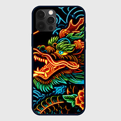 Чехол для iPhone 12 Pro Max Japanese neon dragon - irezumi, цвет: 3D-черный