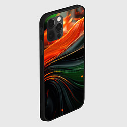 Чехол для iPhone 12 Pro Max Оранжевая и зеленый абстракция, цвет: 3D-черный — фото 2