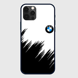 Чехол для iPhone 12 Pro Max BMW чёрные штрихи текстура, цвет: 3D-черный