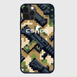 Чехол для iPhone 12 Pro Max Counter Strike - pixel military pattern, цвет: 3D-черный