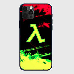 Чехол для iPhone 12 Pro Max Half life кислотное лого флейм, цвет: 3D-черный