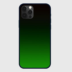 Чехол iPhone 12 Pro Max Чёрно зелёный градиент