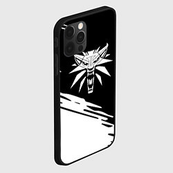 Чехол для iPhone 12 Pro Max Ведьмак лого белое линии, цвет: 3D-черный — фото 2