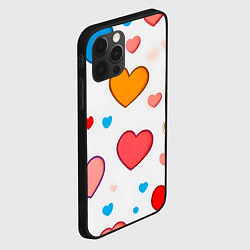 Чехол для iPhone 12 Pro Max Сердца сердечки, цвет: 3D-черный — фото 2
