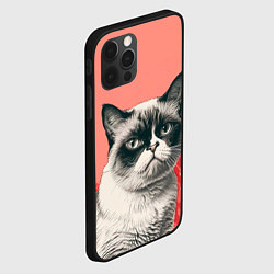 Чехол для iPhone 12 Pro Max Недовольный кот в день Святого Валентина, цвет: 3D-черный — фото 2